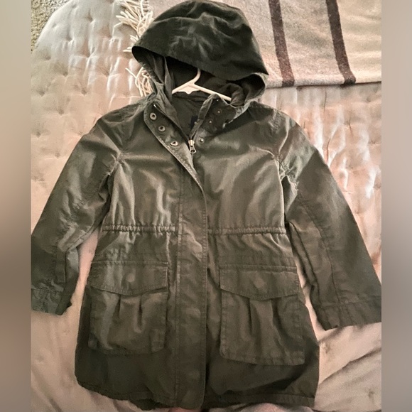 Girls Gap Spring Cotton Parka in Green Rapids sz S (6-7) - Picture 1 of 5
